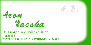 aron macska business card
