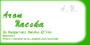 aron macska business card